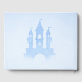 Blauw sprookje kasteel baby shower Gastenboek (Achterkant)