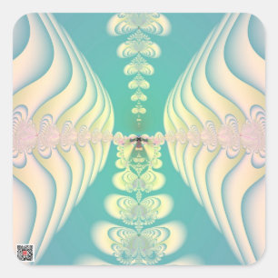 Blauw sprookje vierkante sticker