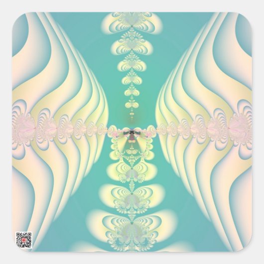 Blauw sprookje vierkante sticker (Voorkant)