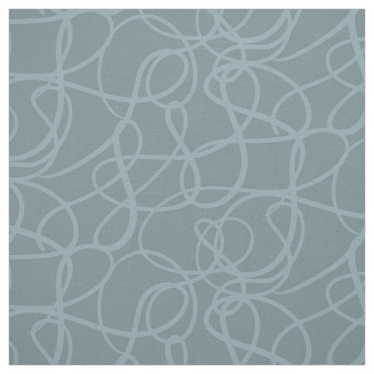 Blauw Squiggle Line Abstract Pattern Stof (Swatch)