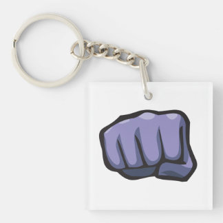 Blauw staal sleutelhanger