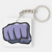 Blauw staal sleutelhanger (Achterkant)