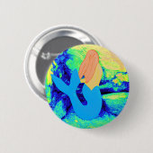 blauw-staartvormig design ronde button 5,7 cm (Voorkant /achterkant)