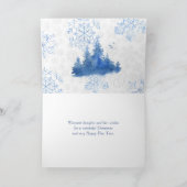 blauw-stadsmonkerst feestdagen kaart (Binnen)