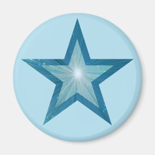 Blauw Star-magnetje rond bleek blauw Magneet