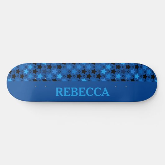 Blauw Star-patroon Skateboard (Horizontaal)