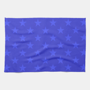 Blauw sterpatroon theedoek