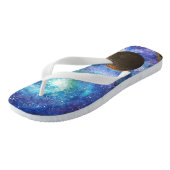 Blauw sterrenstelsel en planeten teenslippers (Schuin)