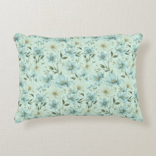 Blauw stijl floral damast patroon accent kussen