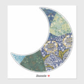 Blauw  Stijl Patchwork Maan Uitgesneden Sticker (Vel)