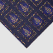 Blauw stijlvol kerstboompapier en staartwappapier tissuepapier (Detail)