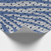 Blauw Stip & Gestreept Cadeaupapier (Hoek)