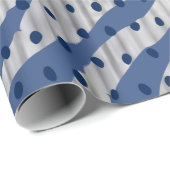 Blauw Stip & Gestreept Cadeaupapier (Rol Hoek)