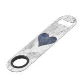 Blauw Stone Marmeren Patroon Speed Flessenopener (Achterkant Gekanteld)