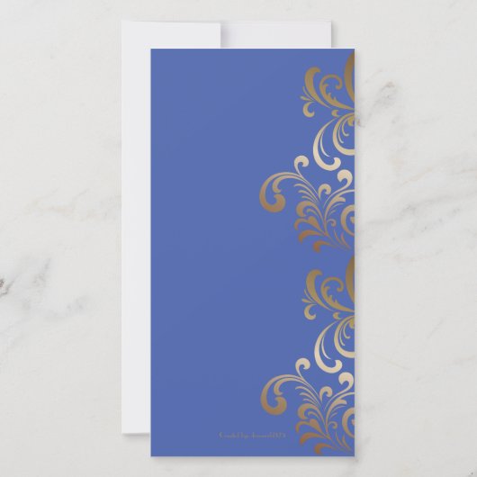 Blauw straal bloemige huwelijkscadeau suggestiekaa bedankkaart (Achterkant)