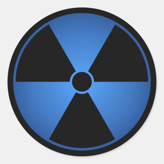 Blauw stralingssymbool Sticker (Voorkant)