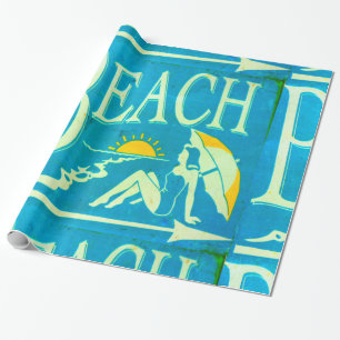blauw strandpapier cadeaupapier