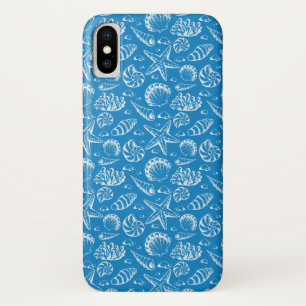 Blauw strandpatroon iPhone x hoesje