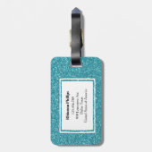 Blauw streep Aangepast Bagagelabel (Achterkant verticaal)