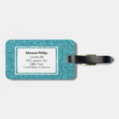 Blauw streep Aangepast Bagagelabel (Achterkant horizontaal)