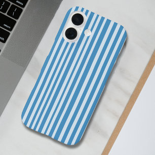 Blauw streepjespatroon iPhone 16 hoesje