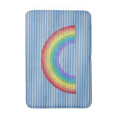 BLAUW STRIPE RAINBOW BATH MAT (Voorkant Verticaal)