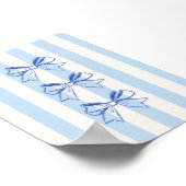 Blauw strippatroon poster (Hoek)