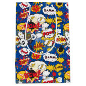 Blauw stripverhaal design patroon medium cadeauzakje (Voorkant)