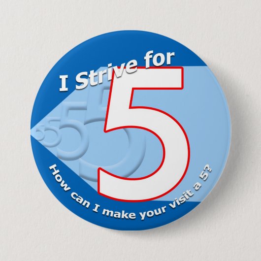 Blauw - Strive voor 5 Button (Voorkant)