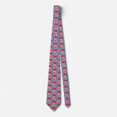 Blauw Stropdas met Red Gnome Pattern (Voorkant)