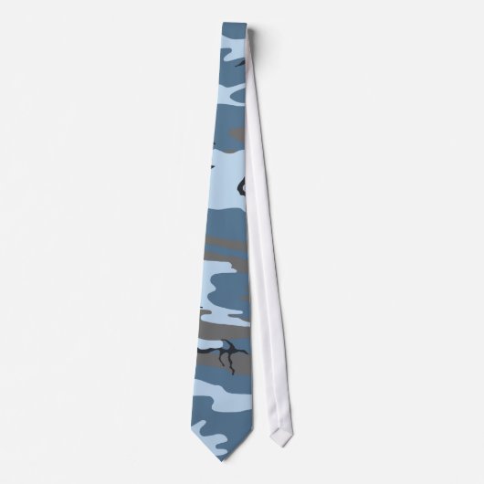Blauw Stropdas van Camouflage (Voorkant)