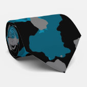 Blauw Stropdas van Camouflage (Opgerold)