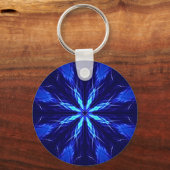 Blauw Suède Sterontwerp Sleutelhanger (Voorkant)