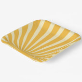 blauw sunburst posters papieren bordje (Gebogen)