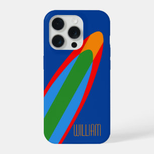 Blauw Surfboard Design iPhone 15 Hoesje Surf Thema iPhone 15 Pro Hoesje