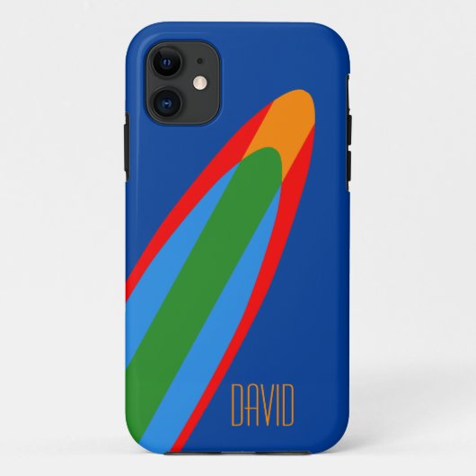 Blauw Surfboard Design iPhone Surf Thema Case-Mate iPhone Case (Achterkant)