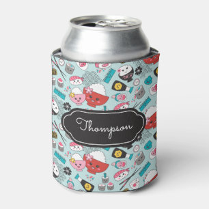 Blauw sushi patroon Kawaii Blikjeskoeler