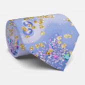 Blauw Swirl Meisje Glam Roze Goud Sparkles Stropdas (Opgerold)