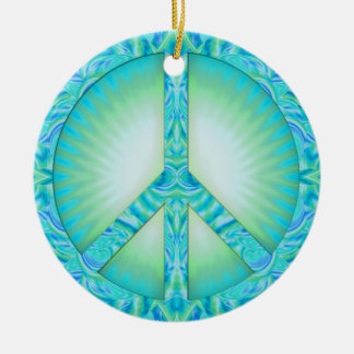 Blauw symbool voor vrede keramisch ornament