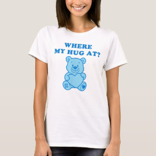 Blauw T-shirt met knuffel van teddybeer – Leuke gr