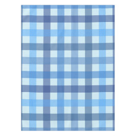 Blauw tafelkleed met vijfkleuren gingham patroon