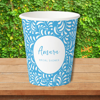 BLAUW TALAVERA VRIJGEZELLENFEEST PAPIEREN BEKERS