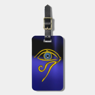 BLAUW TALISMAN/GOLD HORUS EYE BAGAGELABEL