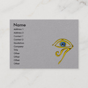 BLAUW TALISMAN Gold Horus Eye, grijs papier Visitekaartje