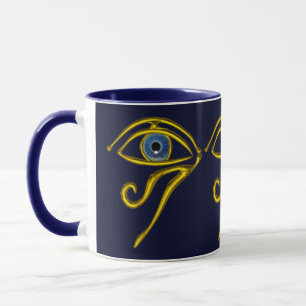BLAUW TALISMAN/GOLD HORUS EYE MOK
