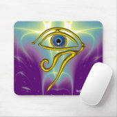BLAUW TALISMAN/GOLD HORUS EYE MUISMAT (Met muis)