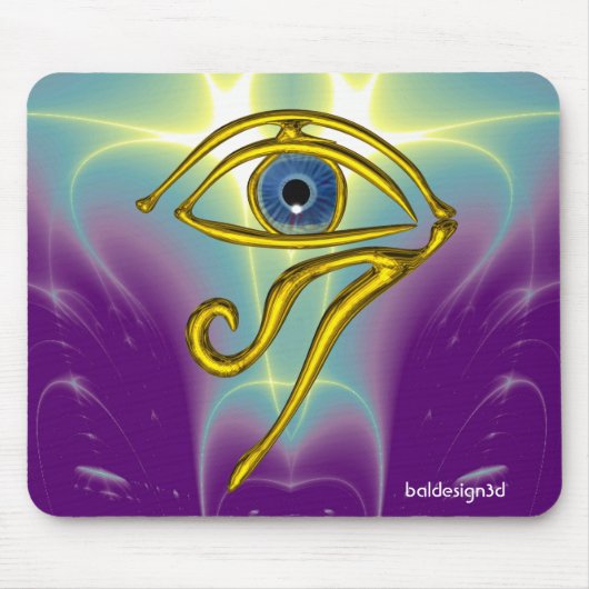 BLAUW TALISMAN/GOLD HORUS EYE MUISMAT (Voorkant)