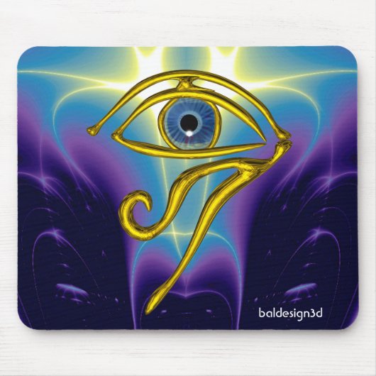 BLAUW TALISMAN/GOLD HORUS EYE MUISMAT (Voorkant)