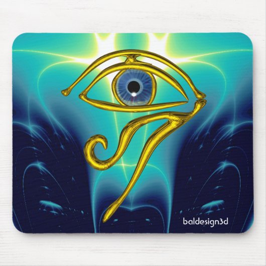 BLAUW TALISMAN/GOLD HORUS EYE MUISMAT (Voorkant)