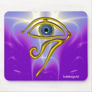 BLAUW TALISMAN/GOLD HORUS EYE MUISMAT